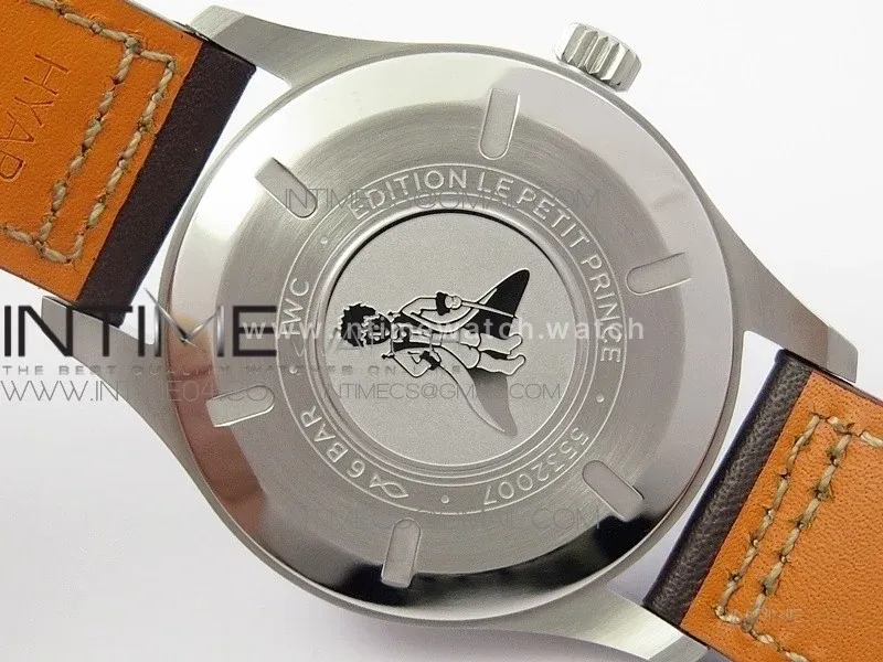 Mark XVIII IW327010 SS M+F 1:1 Best Edition Blue Dial on Brown Leather Strap A2892 (Free Nylon Strap)