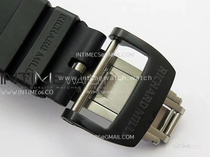 RM035-02 Black Ceramic SONIC Best Edition Skeleton Dial on Black Rubber Strap Clone RMUL1