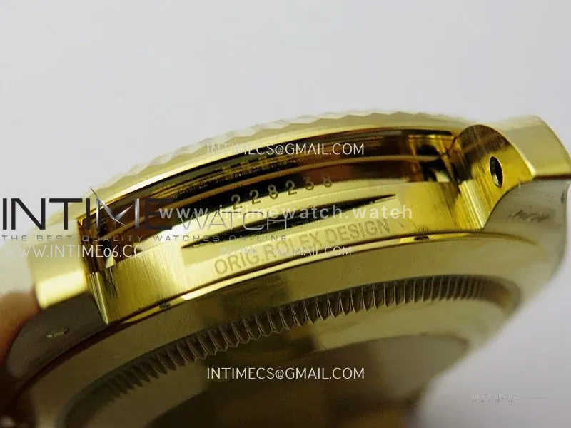 Day Date 40 YG 228238 THBF 1:1 Gain Weight Best Edition Black Dial Stick Marker on President Bracelet VR3255 V3