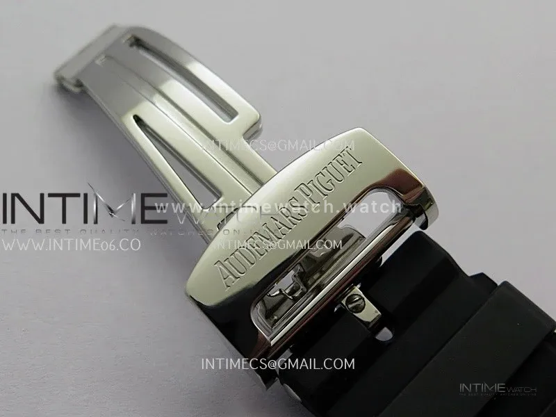 Royal Oak 41mm 15510 SS DDF 1:1 Best Edition Black Dial On Black Rubber Strap Super Clone DD4302