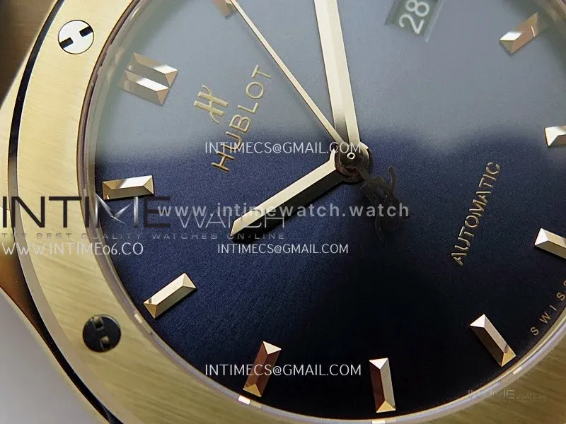 Classic Fusion 42mm RG JJZF 1:1 Best Edition Blue Dial On Blue Gummy Strap