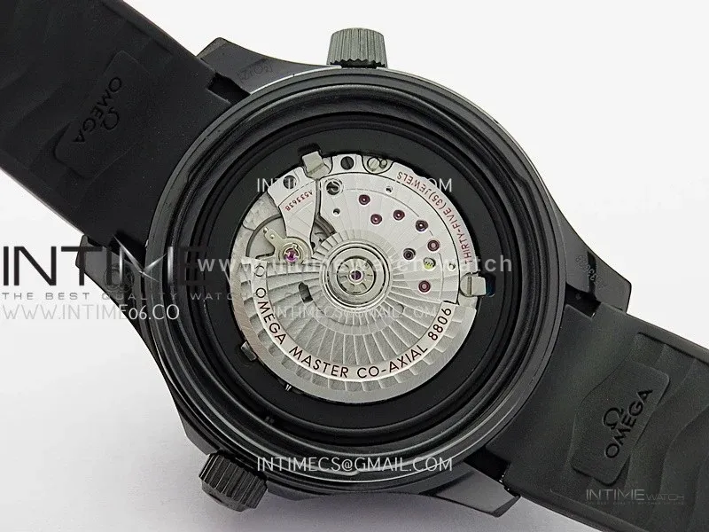 Seamaster Diver 300M Black Ceramic/DLC ORF 1:1 Best Edition Black Dial On Black Rubber Strap Super Clone Asian 8806