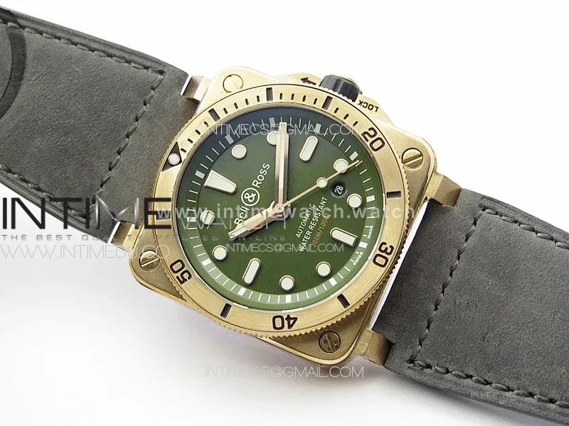 BR 03-92 Diver Bronze B12 1:1 Best Edition Brown Dial on Brown Leather Strap A2824 (Free Rubber Strap)