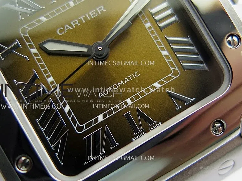 Santos de Cartier 35mm SS BVF 1:1 Best Edition Brown Dial on SS SmartLinks Bracelet 9015