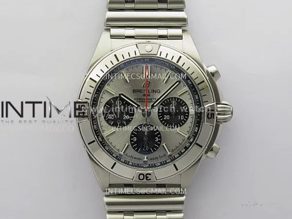 Chronomat B01 42mm SS TF 1:1 Best Edition Silver Dial Black Subdial on SS Bracelet A7750