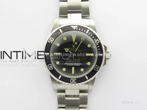 Vintage Submariner 5513 No Date SS B12 Best Edition Black Dial on SS Bracelet A2836 (Style1)