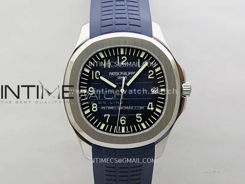 Aquanaut Jumbo 5168G-001 SS PPF 1:1 Best Edition Blue Dial on Blue Rubber Strap Super Clone 26-330 V2