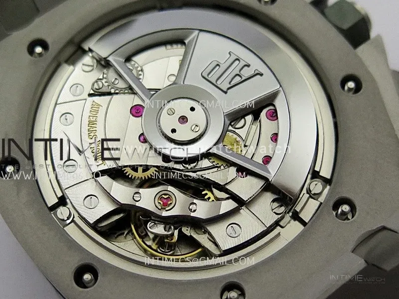 Royal Oak Offshore 44mm SS TKF 1:1 Best Edition Cream Dial on Green Camo Rubber Strap A3126
