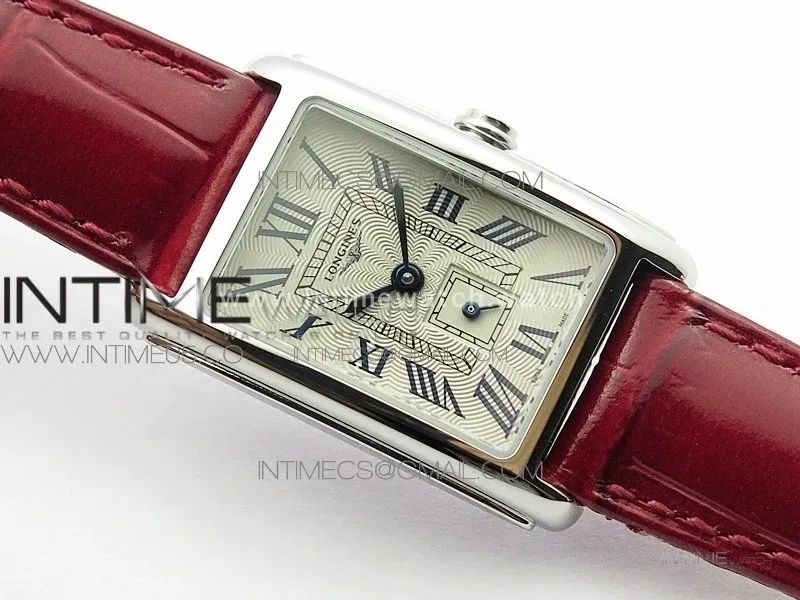 Doloevita SS 8848F 1:1 Best Edition Ivory White Textured Dial On Red Leather Strap Cal.L178.2