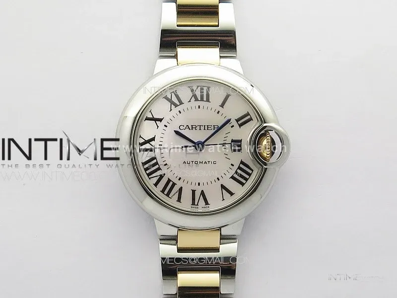 Ballon Bleu 33mm SS/RG 3KF 1:1 Best Edition White MOP Dial on SS Bracelet A076