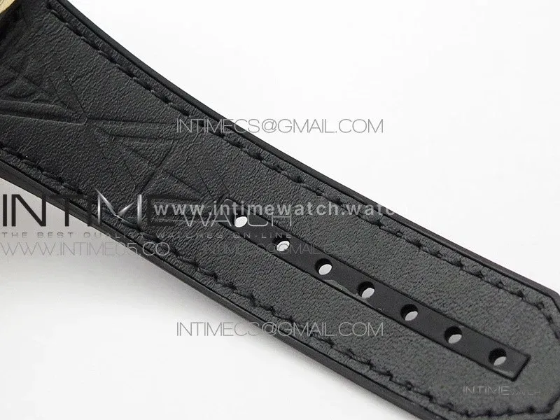 Big Bang Sang Bleu RG Ti Crystal Bezel WWF 1:1 Best Edition Black Skeletonal Dial On Black Gummy Strap Asian HB1213 V2