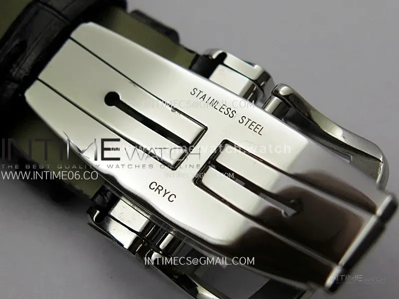 Master Ultra Thin Perpetual Calendar SS J Factory Best Edition Silver Dial on Black Leather Strap A868