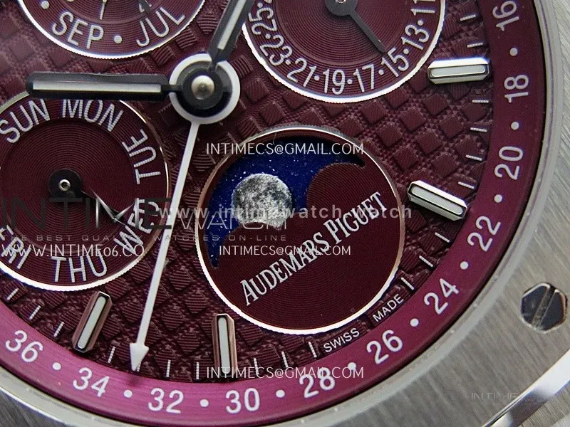 Royal Oak 41mm Complicated 26574 SS BBS Best Edition Burgundy Dial On SS Bracelet A5134