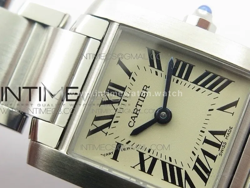 Tank Francaise Ladies 25mm SS 8848F 1:1 Best Edition White Dial on SS Bracelet Ronda Quartz