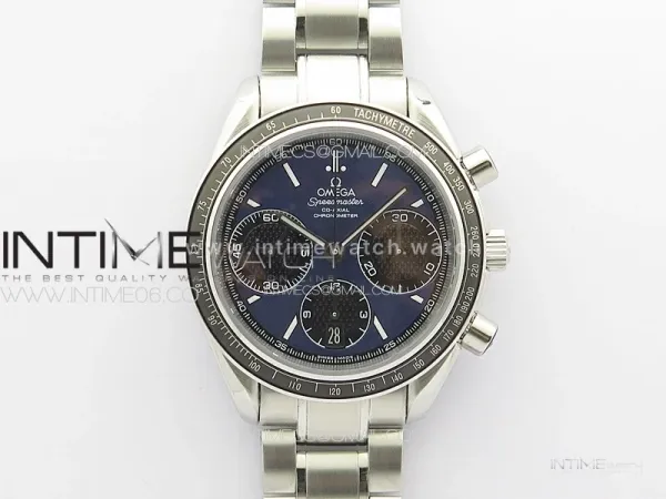Speedmaster SS HRF 1:1 Best Edition Blue Dial Black Subdial on SS Bracelet A7750