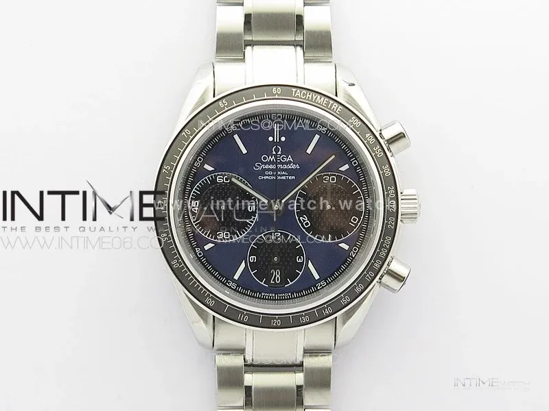 Speedmaster SS HRF 1:1 Best Edition Blue Dial Black Subdial on SS Bracelet A7750