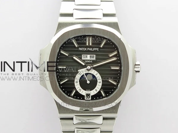 NAUTILUS 5726 SS GRF 1:1 BEST EDITION GRAY DIAL WORKING ANNUAL CALENDARON SS BRACELET A.324 V2
