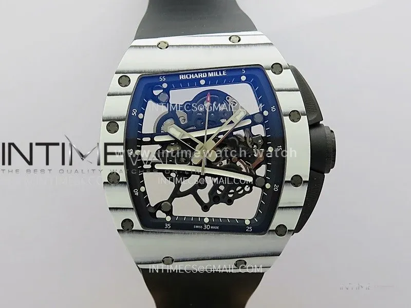 RM 61-01 Yohan Blake White NTPT ZF 1:1 Best Edition on Black Rubber Strap RMUL2 Super Clone