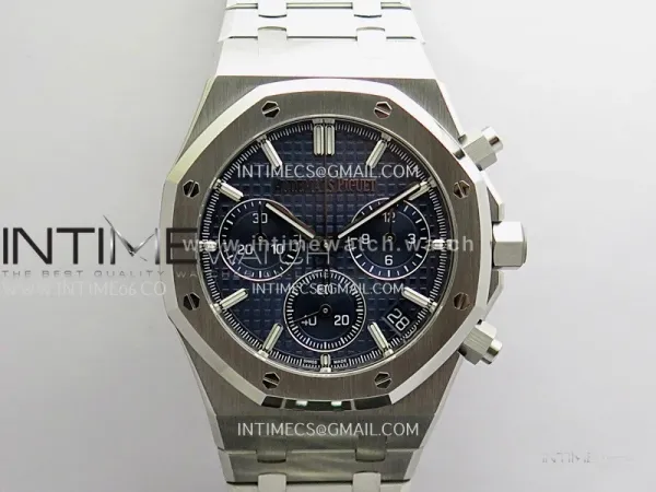 Royal Oak Chrono 26240 SS V2 ZF 1:1 Best Edition Blue Dial On SS Bracelet SA4401 Super Clone (Free Sprung)