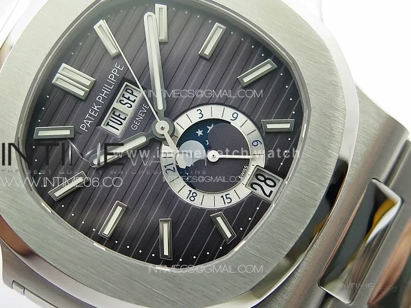 Nautilus 5726 Full Function SS PPF 1:1 Best Edition Gray Dial on SS Bracelet PPF324 (Free Tool)