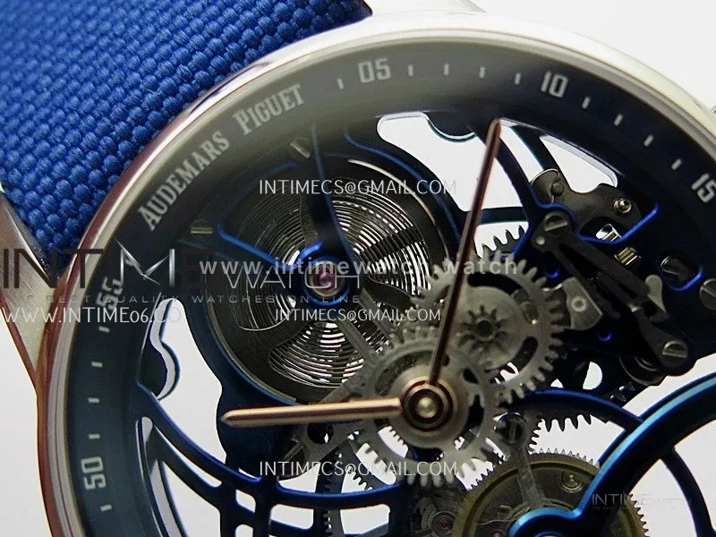 Code 11.59 26600NB SS APPF Best Edition Blue Skeleton Dial on Blue Nylon Strap Asian Tourbillon