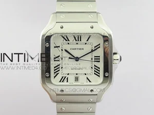 Santos de Cartier 40mm SS BVF 1:1 Best Edition White Dial on SS Bracelet MIYOTA 9015