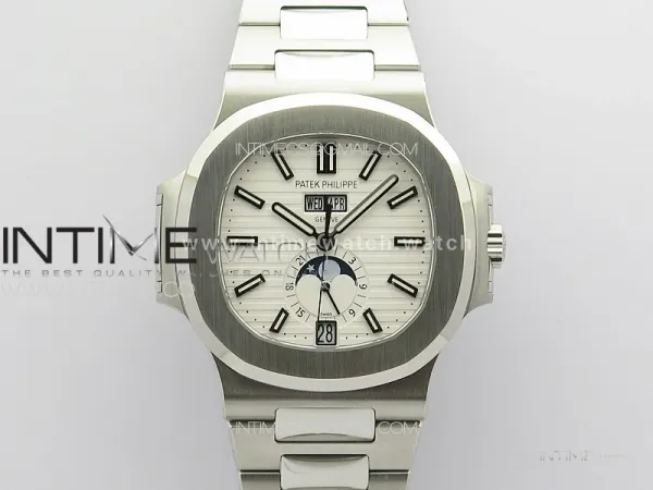 Nautilus 5726 Full Function SS PPF 1:1 Best Edition White Dial on SS Bracelet PPF324  (Free Tool)