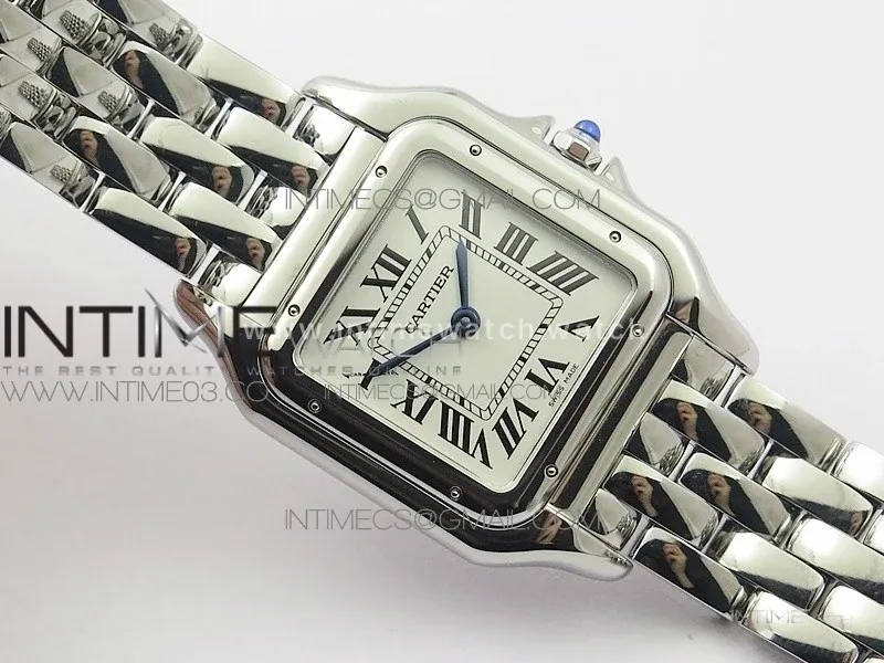 Panthère Secrete De Ladies 27mm SS BVF 1:1 Best Edition White Dial on SS Bracelet Ronda Quartz