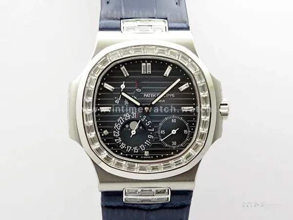 Nautilus 5724G SS/T Crystals 3EF Best Edition Blue Dial on Blue Leather Strap A240