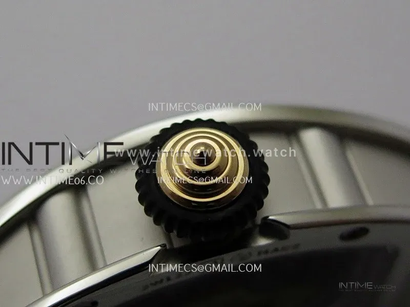 RM07 Paved Diamonds Bezel SS ZF Best Edition Diamond Skeleton Dial On White Rubber Strap Asian CRMA2 Clone