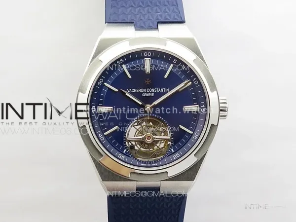 Overseas Tourbillon SS BBS Best Edition Blue Dial on Blue Rubber Strap