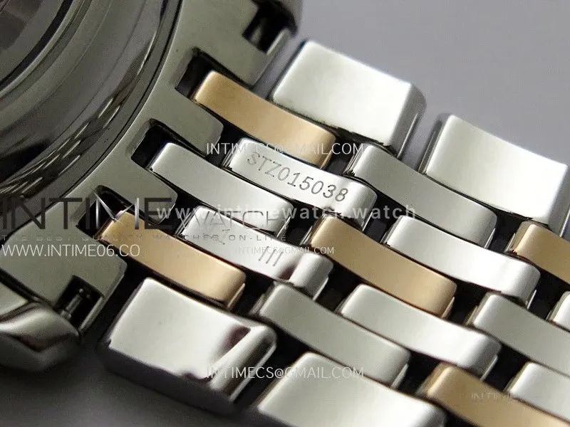 De Ville 40mm SS/RG GTF 1:1 Best Edition Silver Gray Dial RG Markers on SS/RG Bracelet A8000(Free Leather Straps)