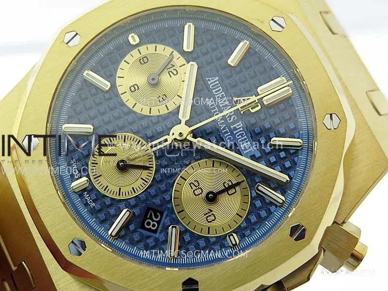 Royal Oak Chrono 26331ST YG IPF 1:1 Best Edition Blue Dial Gold subdial on SS Bracelet A7750