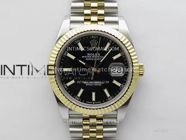 DateJust 126333 904L SS/YG JDF 1:1 Best Edition Black Dial Stick Markers on Jubilee SS/YG Bracelet