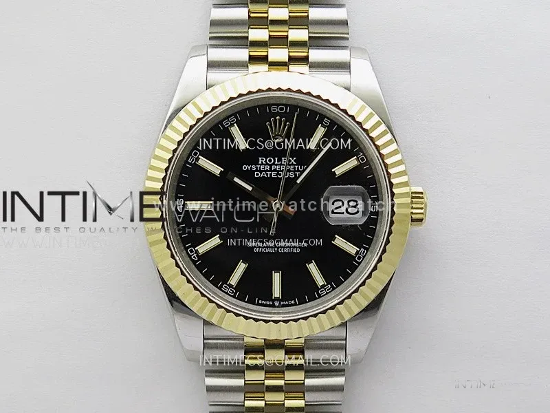 DateJust 126333 904L SS/YG JDF 1:1 Best Edition Black Dial Stick Markers on Jubilee SS/YG Bracelet