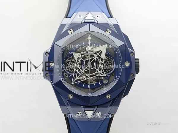 Big Bang Sang Bleu II Blue Ceramic BBF Best Edition on Blue Rubber Strap A1240