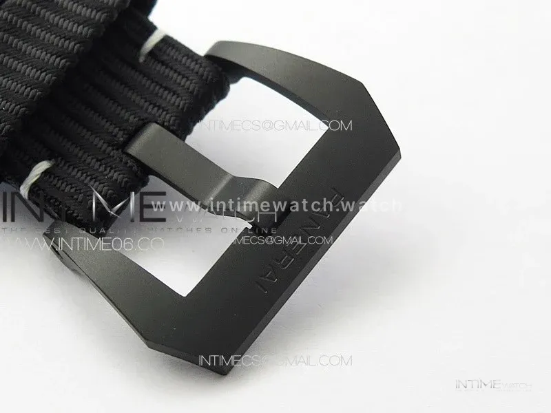 PAM1122 SS/DLC TTF 1:1 Best Edition Gray Dial on Black/Blue Leather Strap P9010