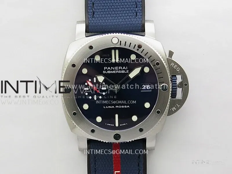 PAM1391 Submersible 44mm VSF 1:1 Best Edition Blue Dial on Blue Kevlar Composite Strap P900