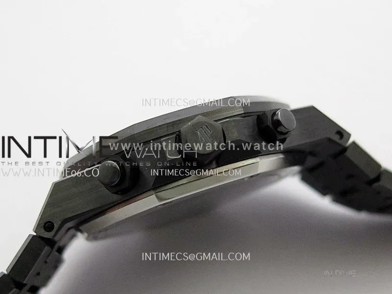Royal Oak Chrono 26240 Black Ceramic V2 ZF 1:1 Best Edition Black Dial On Ceramic Bracelet Super Clone SA4401 (Free Sprung)