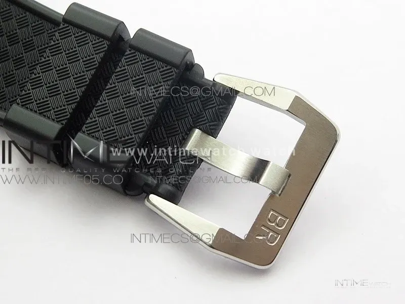 Vintage BR123 SS Blue Dial Blue Bezel on Black Rubber Strap MIYOTA 9015