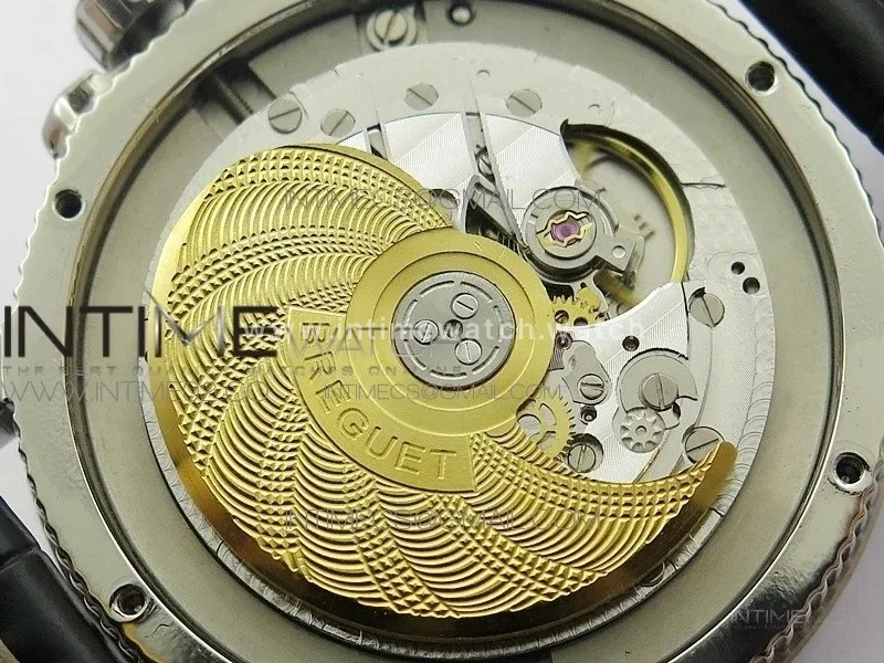 Marine 5222 SS HGF 1:1 Best Edition White Dial On black Leather Strap Asian Cal.517GG (Free rubber strap)