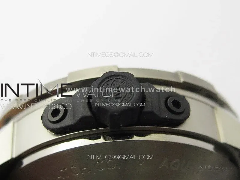Aquatimer IW358002 SS V6S 1:1 Best Edition Black Dial White Sticks Markers on Black Rubber Strap A2824
