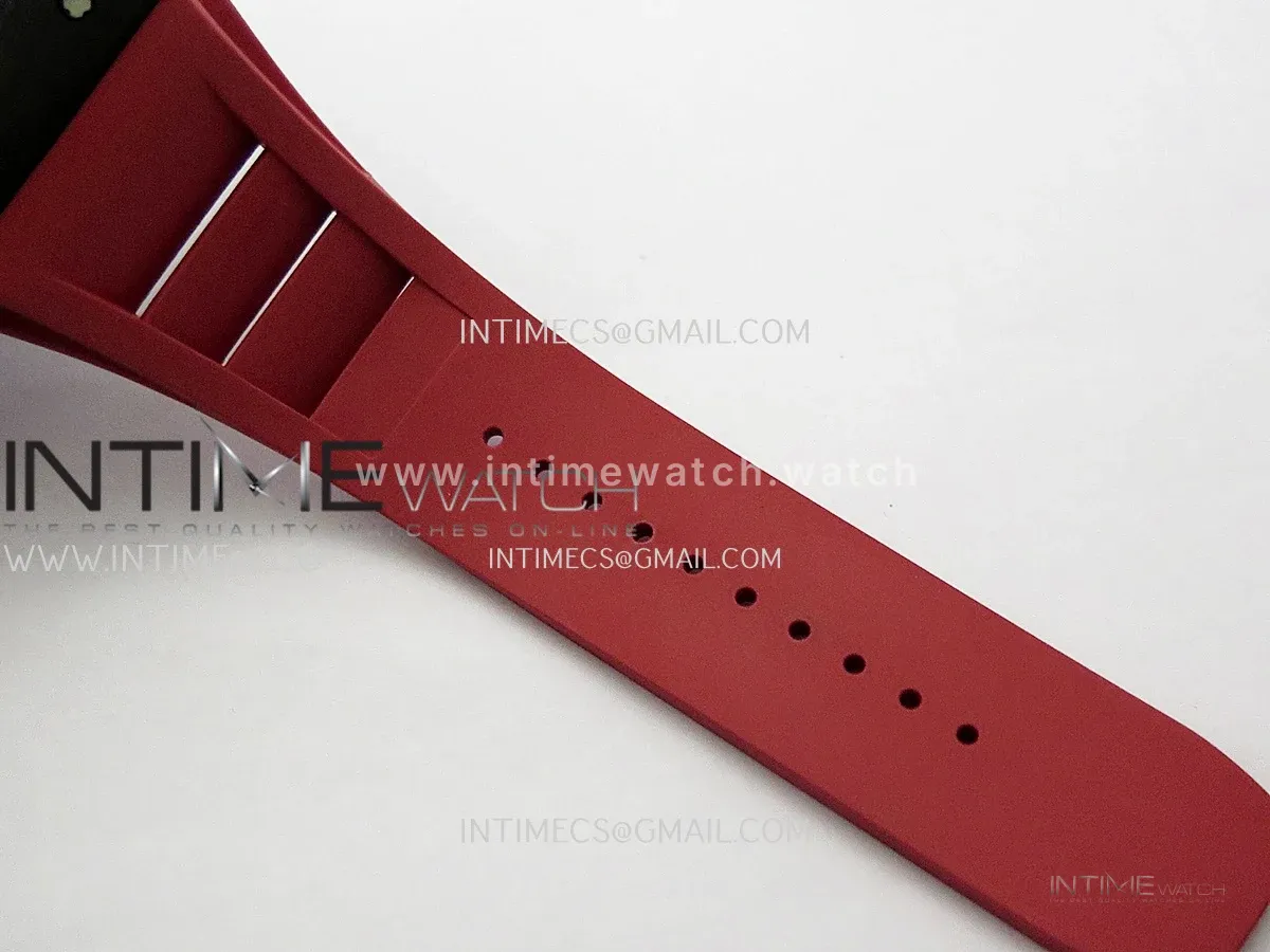 RM055 Black NTPT Black Inner Bezel GTF Best Skeleton Dial Red Rubber Strap RMUL2 Super Clone (Free Sprung)