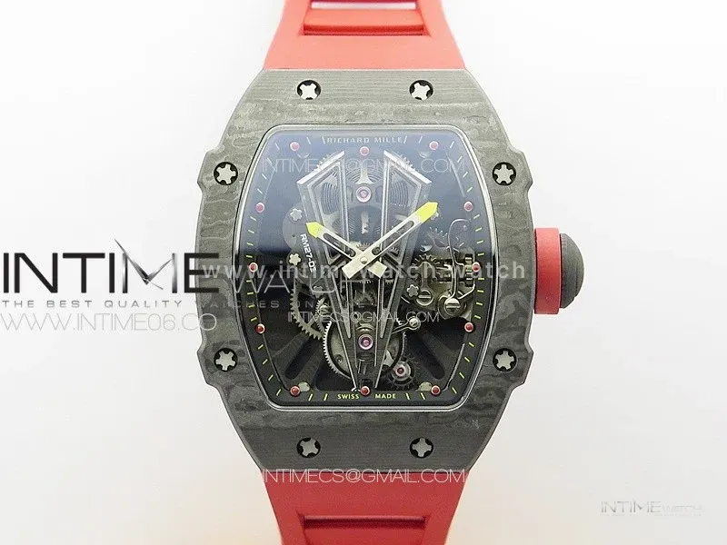 RM027-03 NTPT Real Tourbillon RMF Best Edition Skeleton Dial on Red Rubber Strap