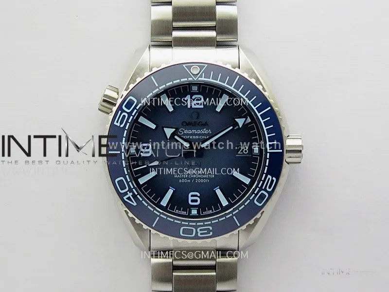 Planet Ocean 39.5mm Blue Ceramic Bezel SS V4 VSF 1:1 Best Edition Summer Blue Dial On SS Bracelet Super Clone Asian 8800