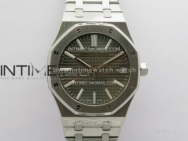 Royal Oak 41mm 15510 SS JF 1:1 Best Edition Gray Dial On SS Bracelet Super Clone DD4302 (Free Sprung Look)