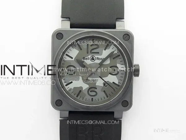 BR 03-92 Real Ceramic 1:1 Best Edition Camouflage Apes Dial on Black Rubber Strap MIYOTA 9015
