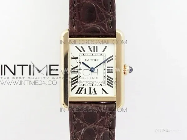 Tank Solo Ladies 25mm RG AF 1:1 Best Edition White Dial on Brown Leather Strap Ronda Quartz