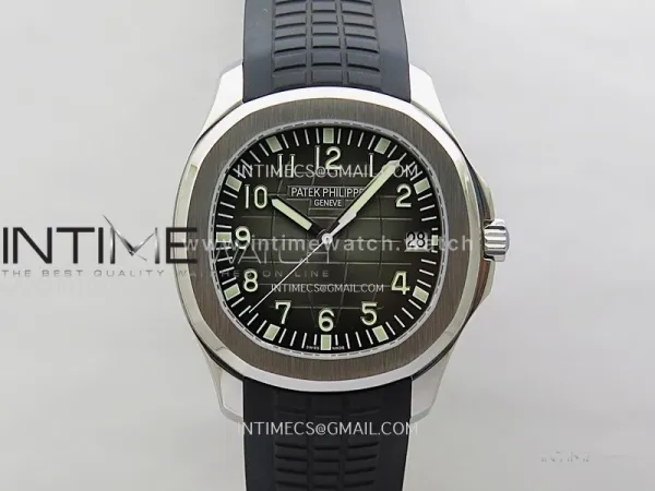 Aquanaut 5167A SS 3KF 1:1 Best Edition Black Dial on Black Rubber Strap A324 Super Clone（New clasp）