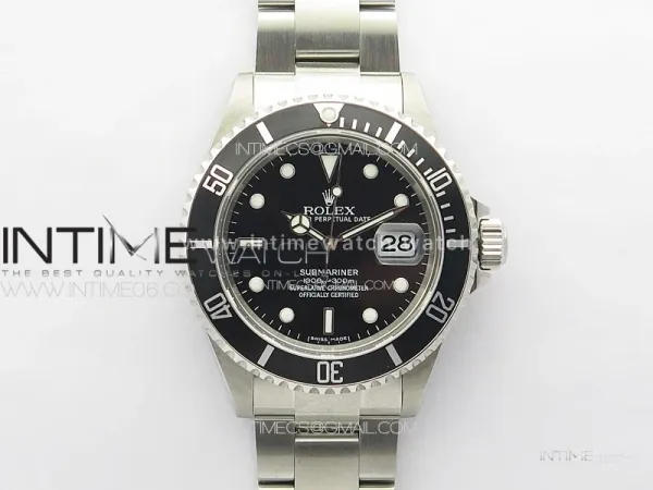Submariner 16610 LN Black No Rehaut 904L SS RAF1:1 Best Edition on 904L SS Bracelet SA3135
